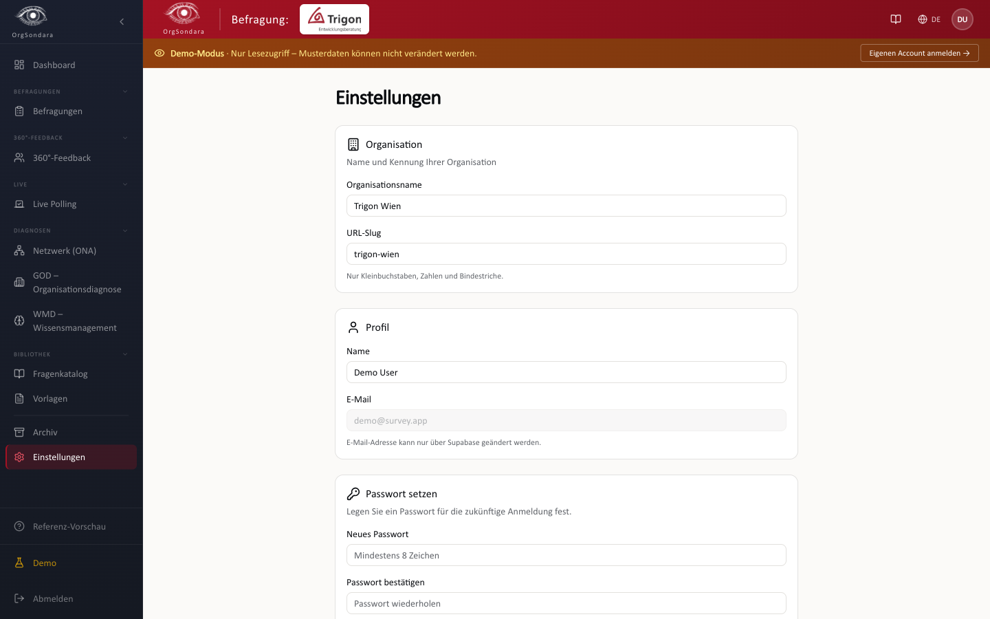 Einstellungen: Kunden-Logo hochladen mit Live-Vorschau der Kopfleiste